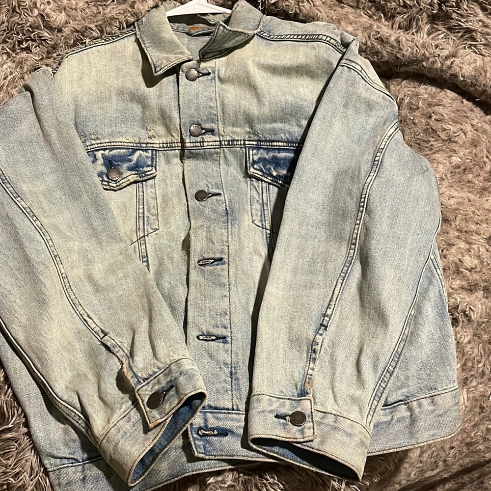 Distressed Denim  Free people Jacket